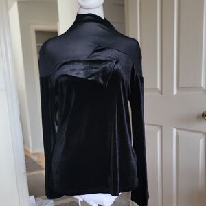 Fsj Elegant Black Velvet Top